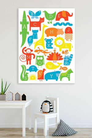 ABC Animalia - Primary Wall Art-Wall Art-Jack and Jill Boutique