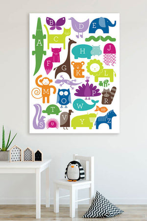 ABC Animalia - Rainbow Wall Art-Wall Art-Jack and Jill Boutique