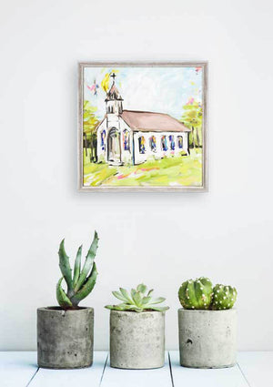 Abstract Church Mini Framed Canvas-mini framed canvas-Jack and Jill Boutique