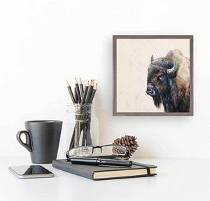 Adult Bison - Mini Framed Canvas-Mini Framed Canvas-Jack and Jill Boutique
