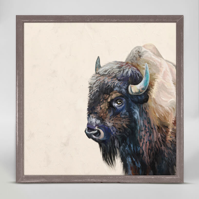 Adult Bison - Mini Framed Canvas-Mini Framed Canvas-Jack and Jill Boutique