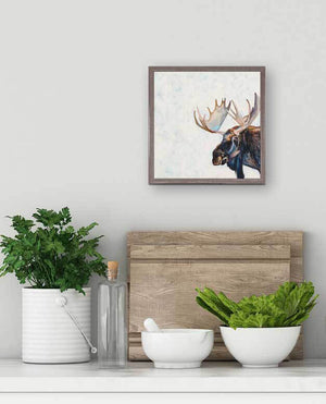 Adult Moose - Mini Framed Canvas-Mini Framed Canvas-Jack and Jill Boutique