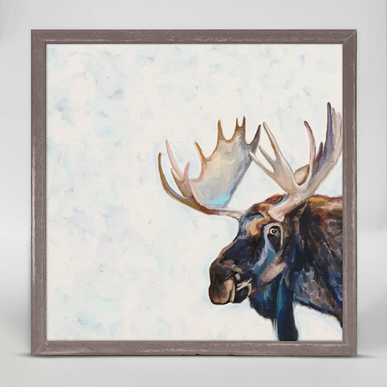 Adult Moose - Mini Framed Canvas-Mini Framed Canvas-Jack and Jill Boutique