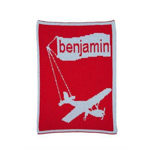 Airplane & Name Banner Personalized Blanket-Blankets-Jack and Jill Boutique