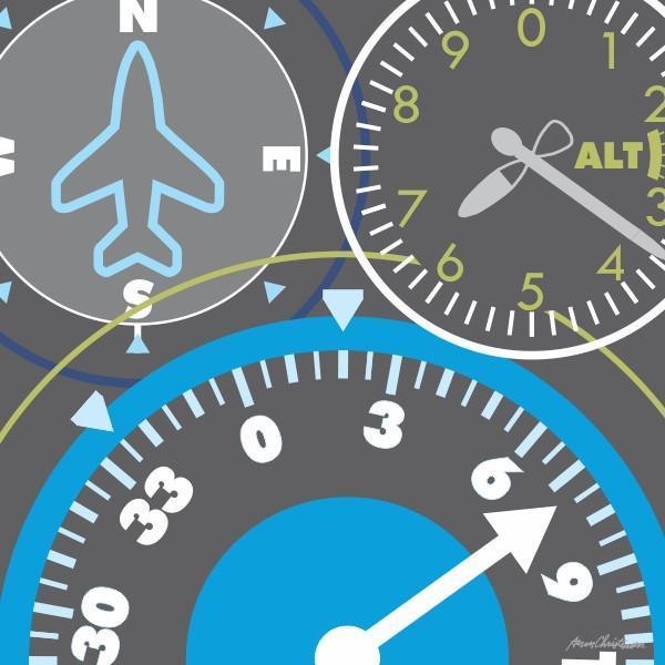 Airplane Gauges | Transport Art Collection | Canvas Art Prints-Canvas Wall Art-Jack and Jill Boutique