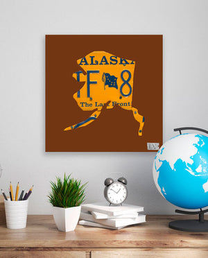 Alaska License Plate CHOCOLATE Map Wall Art-Wall Art-14x14 Canvas-Jack and Jill Boutique