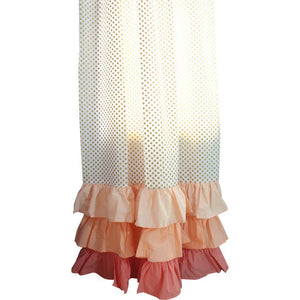 Alexa's Girl Baby Bedding - Gold Dots with Peach and Coral Waterfall Ruffled Skirt-Crib Bedding Set-Jack and Jill Boutique