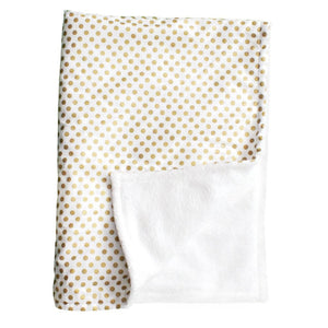 Alexa's Girl Baby Bedding - Gold Dots with Peach and Coral Waterfall Ruffled Skirt-Crib Bedding Set-Jack and Jill Boutique