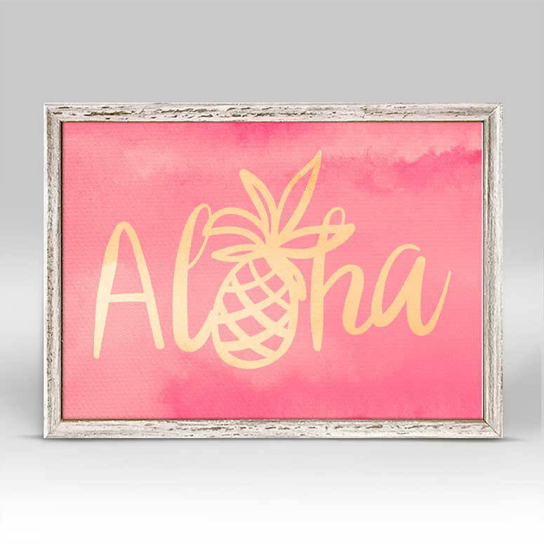 Aloha Pineapple - Mini Framed Canvas-Mini Framed Canvas-Jack and Jill Boutique
