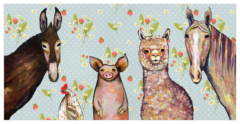 Alpaca And Pals - Strawberry Patch Wall Art-Wall Art-Jack and Jill Boutique