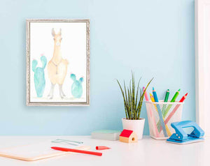 Alpaca In The Desert - Mini Framed Canvas-Mini Framed Canvas-Jack and Jill Boutique