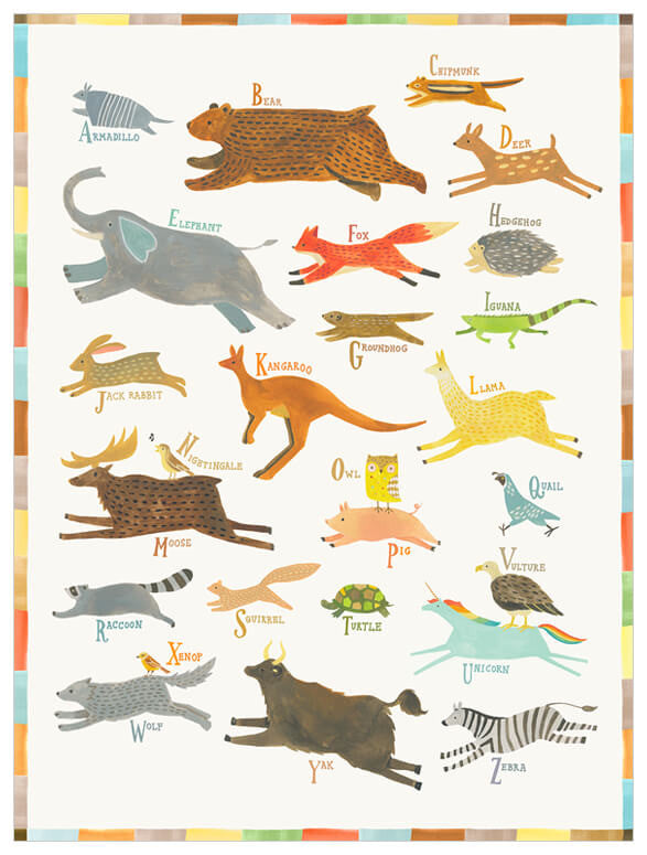 Alphabet of Animals Wall Art-Wall Art-Jack and Jill Boutique