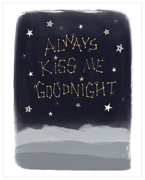 Always Kiss Me Goodnight - Blues Wall Art-Wall Art-Jack and Jill Boutique