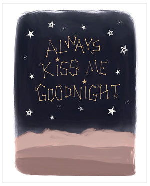 Always Kiss Me Goodnight - Blush Wall Art-Wall Art-Jack and Jill Boutique