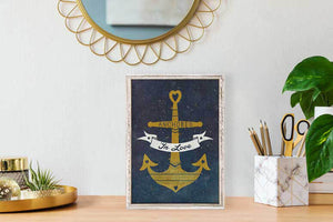 Anchored In Love - Mini Framed Canvas-Mini Framed Canvas-Jack and Jill Boutique