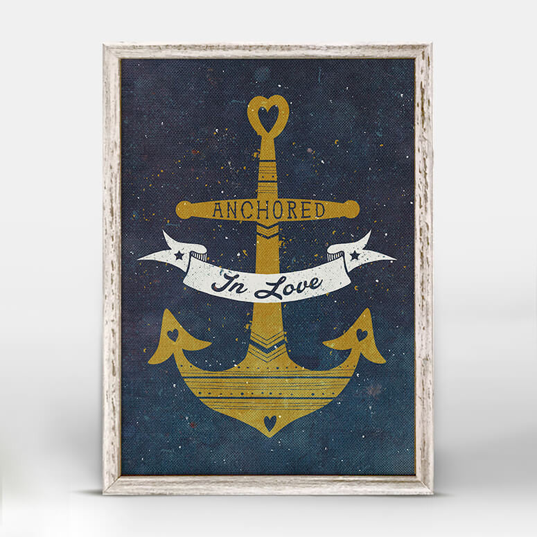 Anchored In Love - Mini Framed Canvas-Mini Framed Canvas-Jack and Jill Boutique