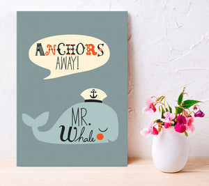 Anchors Away Mr. Whale Wall Art-Wall Art-Jack and Jill Boutique