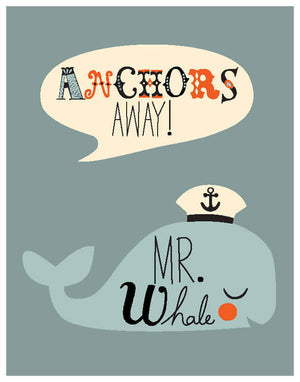 Anchors Away Mr. Whale Wall Art-Wall Art-Jack and Jill Boutique