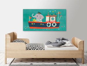 Animal Drivers - Boat Wall Art-Wall Art-Jack and Jill Boutique