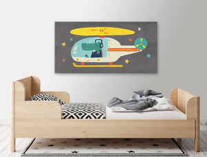 Animal Drivers - Helicopter Wall Art-Wall Art-Jack and Jill Boutique