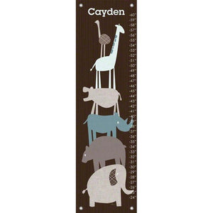 Animal Pile Up - Teal Growth Charts-Growth Charts-Jack and Jill Boutique