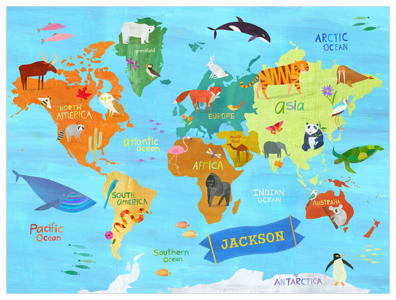 Animals Around The World Wall Art-Wall Art-Jack and Jill Boutique