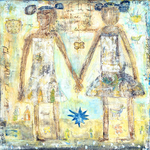 ART PRINT - Sisters-Art Print-36" x 36"-Gallery Wrap-Jack and Jill Boutique