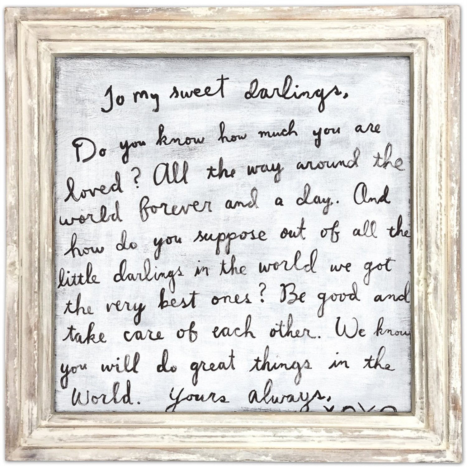 ART PRINT - To My Sweet Darlings-Art Print-36 x 36-White Wash-Jack and Jill Boutique