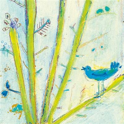 ART PRINT - BLUE BIRD LEFT-Art Print-Jack and Jill Boutique