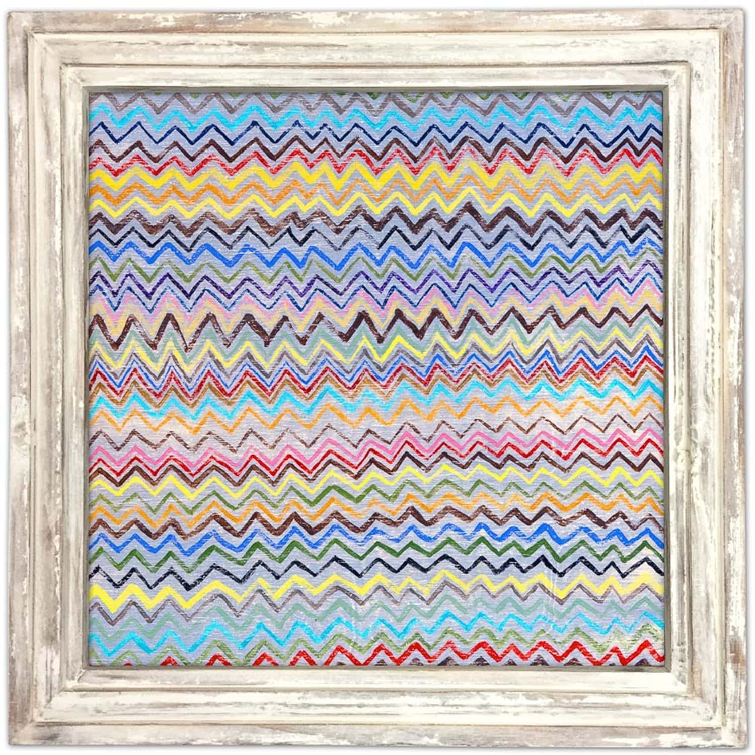 Art Print - Zig Zag-Art Print-36" x 36"-White Wash-Jack and Jill Boutique