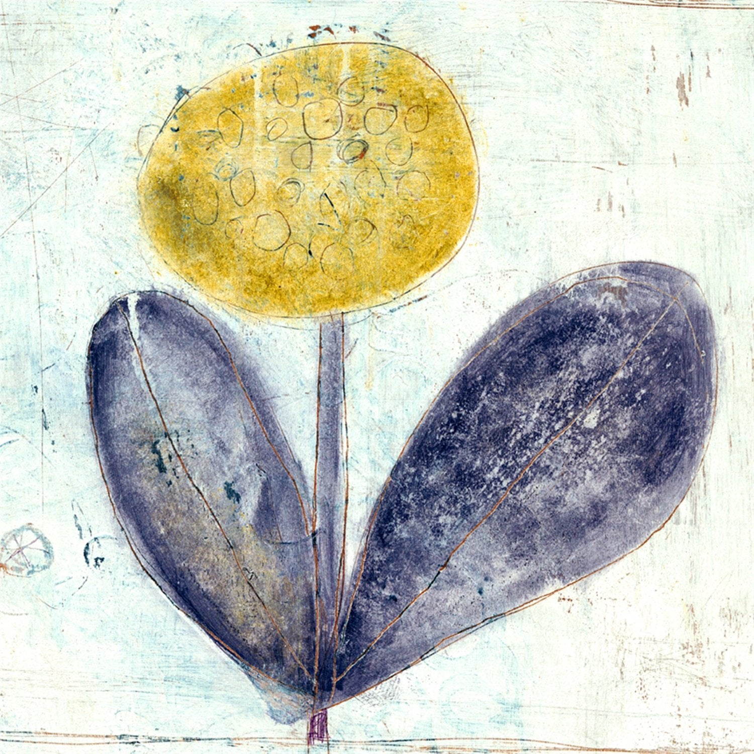 Art Print - Yellow Flower With Purple Leaves-Art Print-Jack and Jill Boutique