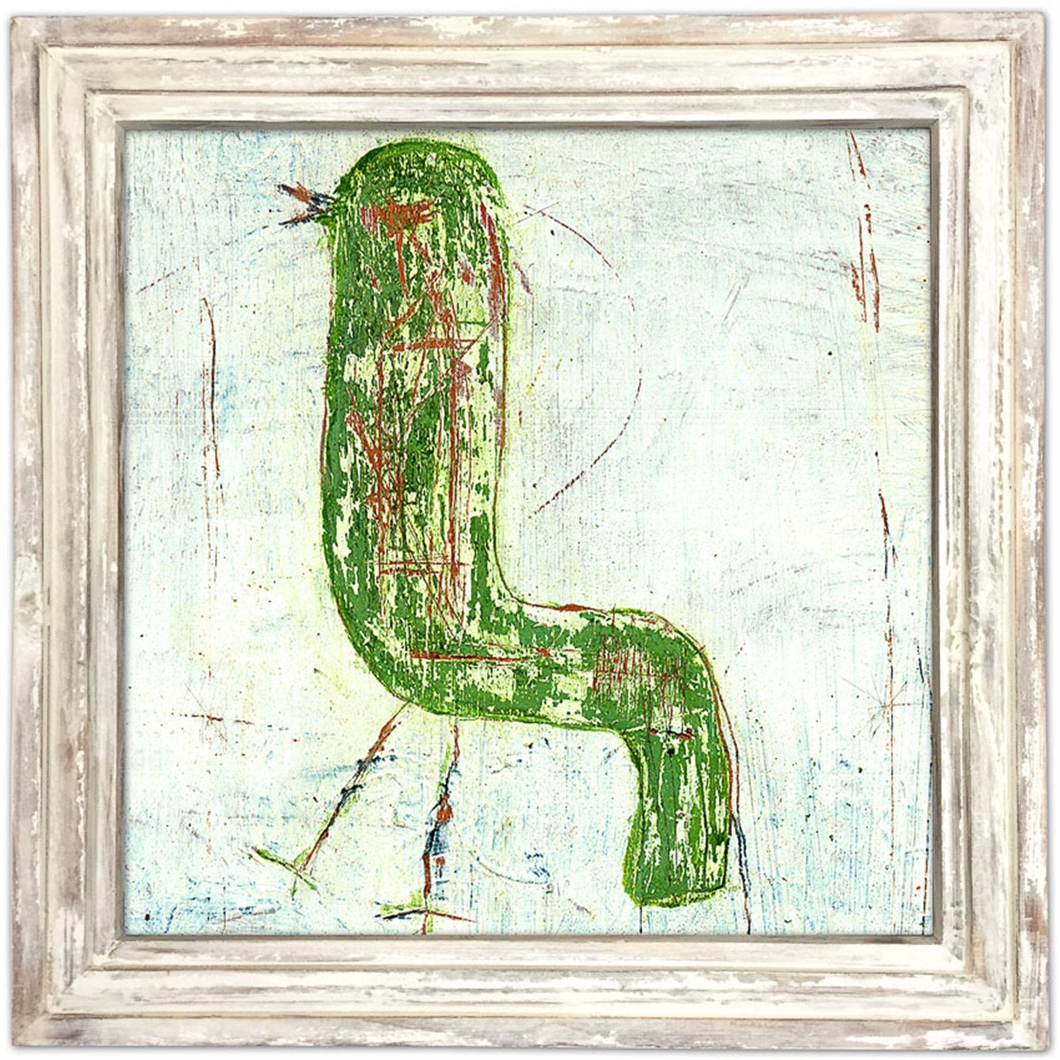 Art Print - Walking Bird-Art Print-36" x 36"-White Wash Frame-Jack and Jill Boutique