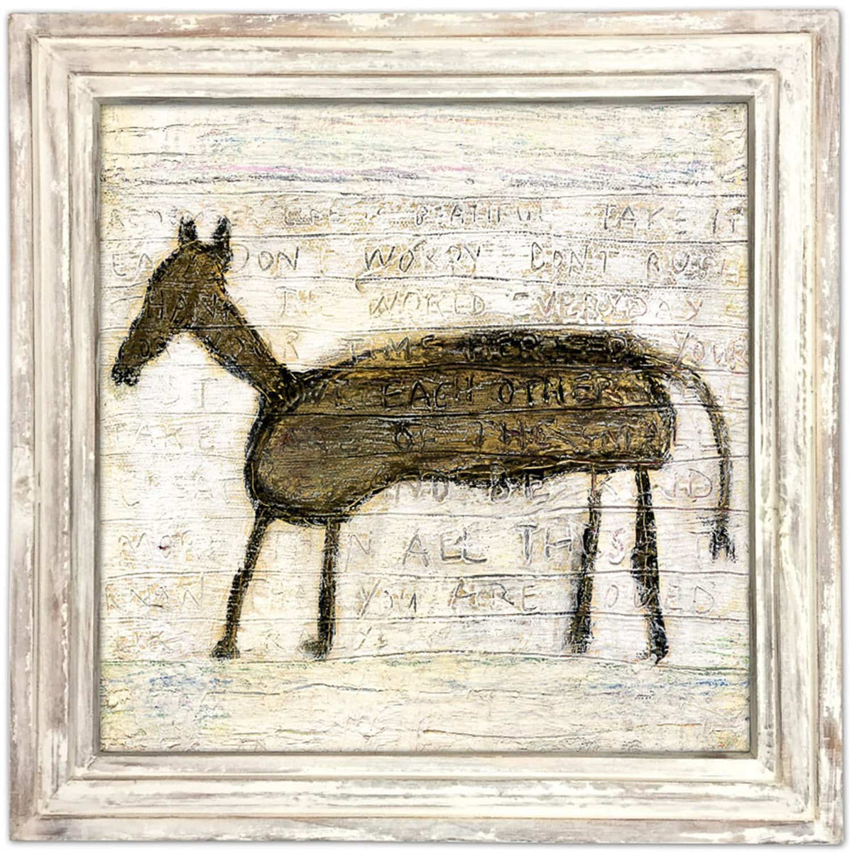 ART PRINT - The Horse-Art Print-White Wash Frame - 36 x 36-Jack and Jill Boutique