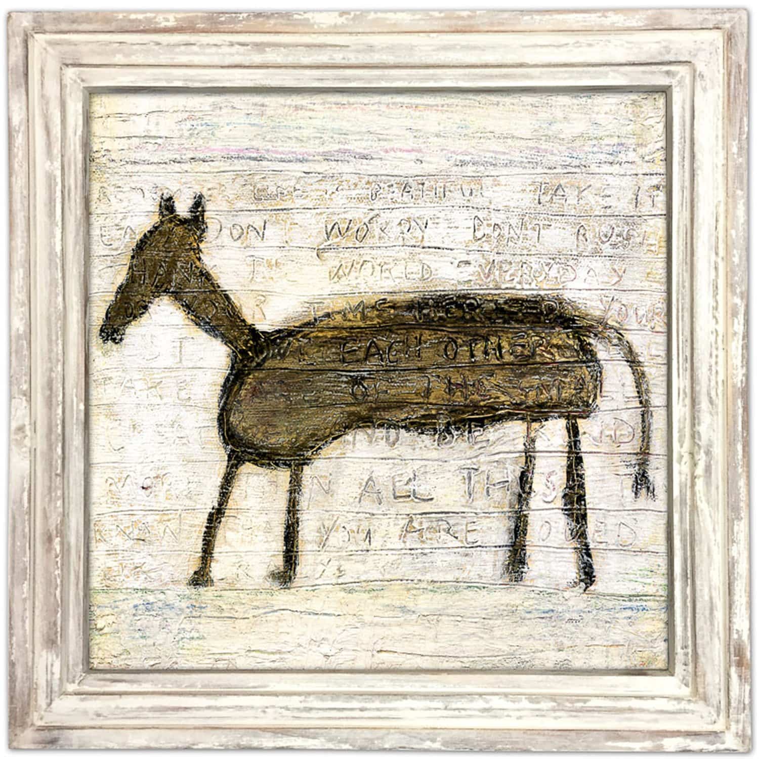 ART PRINT - The Horse-Art Print-White Wash Frame - 36 x 36-Jack and Jill Boutique