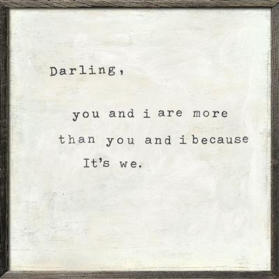 ART PRINT - DARLING YOU AND I-Art Print-Grey Wood - 25" x 25"-Jack and Jill Boutique