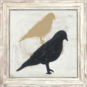 Art Print - Stacked Birds-Art Print-36" x 36"-Whitewash Frame-Jack and Jill Boutique