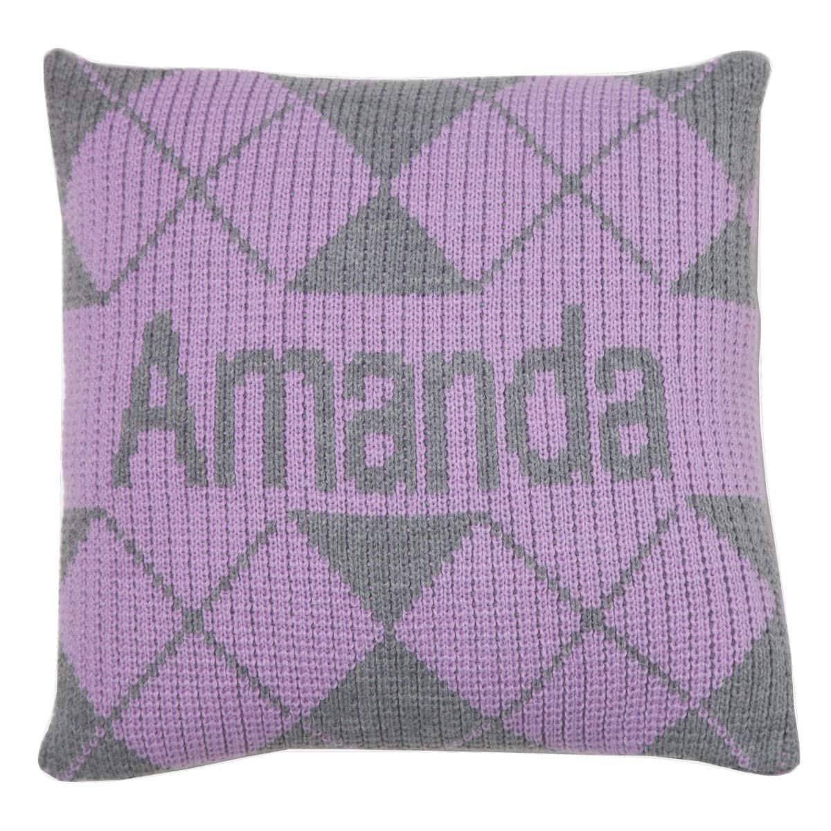 Argyle &amp; Name Personalized Pillow-Pillow-Jack and Jill Boutique