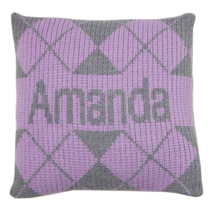 Argyle & Name Personalized Pillow-Pillow-Jack and Jill Boutique