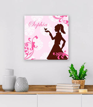 Audrey's Lovebird - Pink & Brown Wall Art-Wall Art-Jack and Jill Boutique
