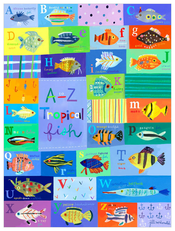 A-Z Tropical Fish Wall Art-Wall Art-Jack and Jill Boutique