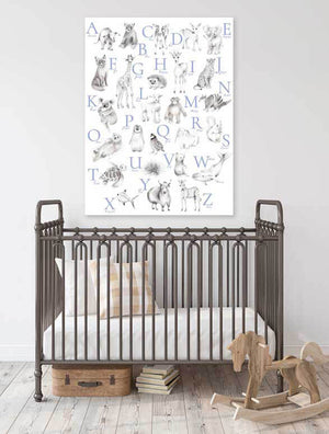 Baby Animal Alphabet - Cadet Wall Art-Wall Art-Jack and Jill Boutique