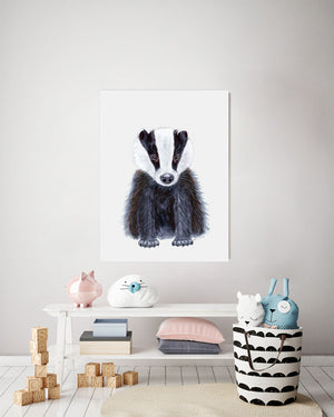Baby Badger Portrait Wall Art-Wall Art-Jack and Jill Boutique