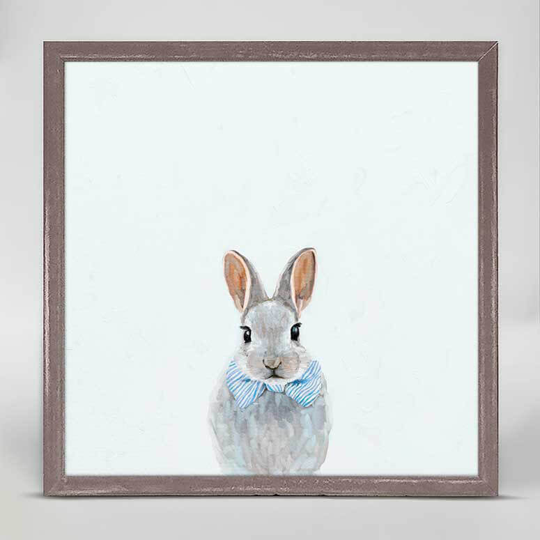 Baby Bunny With Bow Tie - Mini Framed Canvas-Mini Framed Canvas-Jack and Jill Boutique