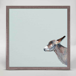 Baby Donkey On Blue - Mini Framed Canvas-Mini Framed Canvas-Jack and Jill Boutique