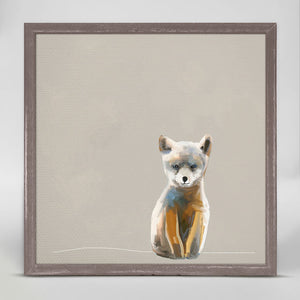 Baby Fox - Neutral Mini Framed Canvas-Mini Framed Canvas-Jack and Jill Boutique