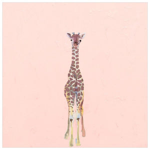Baby Giraffe On Pink Wall Art-Wall Art-Jack and Jill Boutique
