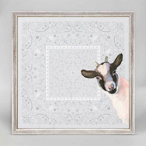 Baby Goat - Bandana Mini Framed Canvas-Mini Framed Canvas-Jack and Jill Boutique
