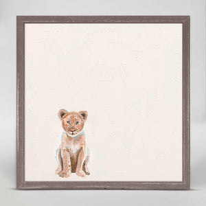 Baby Lion - Mini Framed Canvas-Mini Framed Canvas-Jack and Jill Boutique