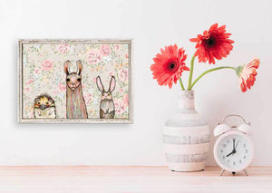 Baby Llama And Friends - Mini Framed Canvas-Mini Framed Canvas-Jack and Jill Boutique