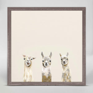 Baby Llama Trio - Mini Framed Canvas-Mini Framed Canvas-Jack and Jill Boutique